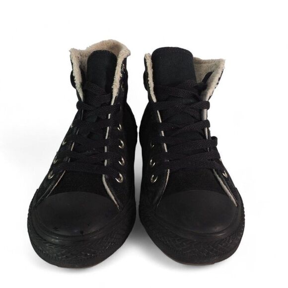 Converse Chuck Taylor Hollis High 'Black Suede' Sneakers 632568C Youth 4 - Picture 3 of 12